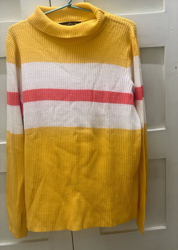 Striped Ribbed Knit Sweater