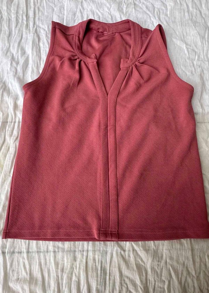 Sleeveless V-Neck Blouse