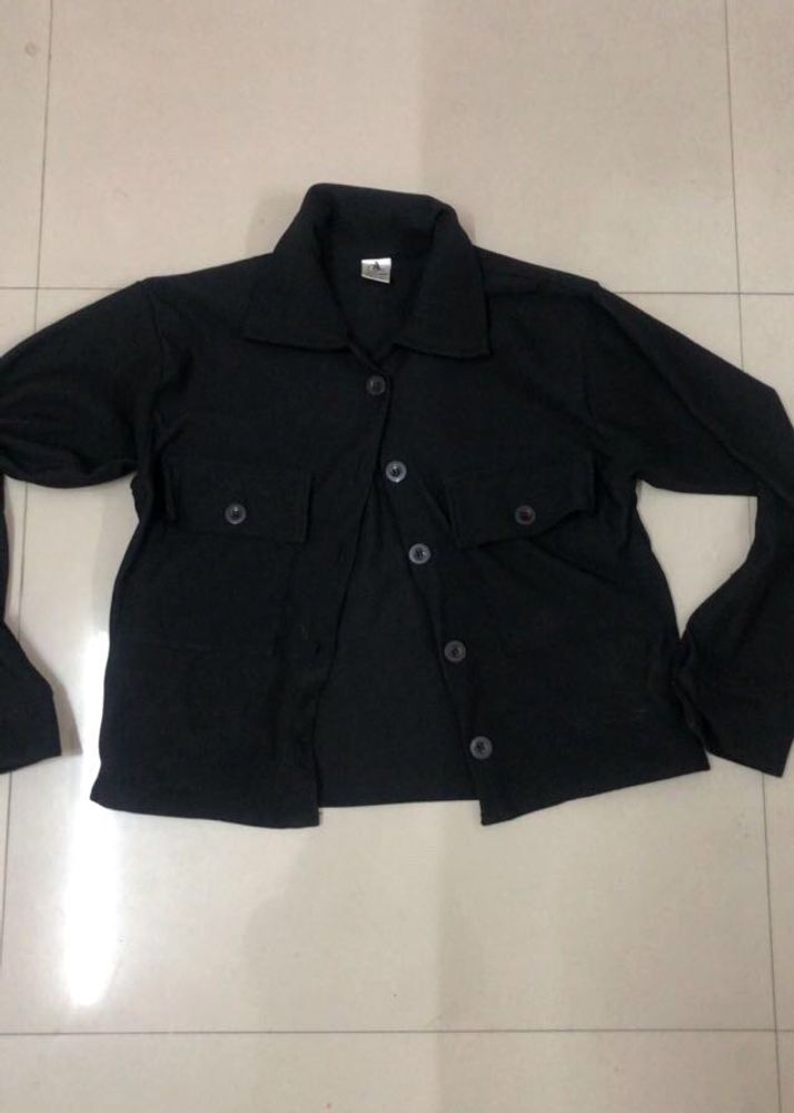 Black Button-Down Long Sleeve Shirt