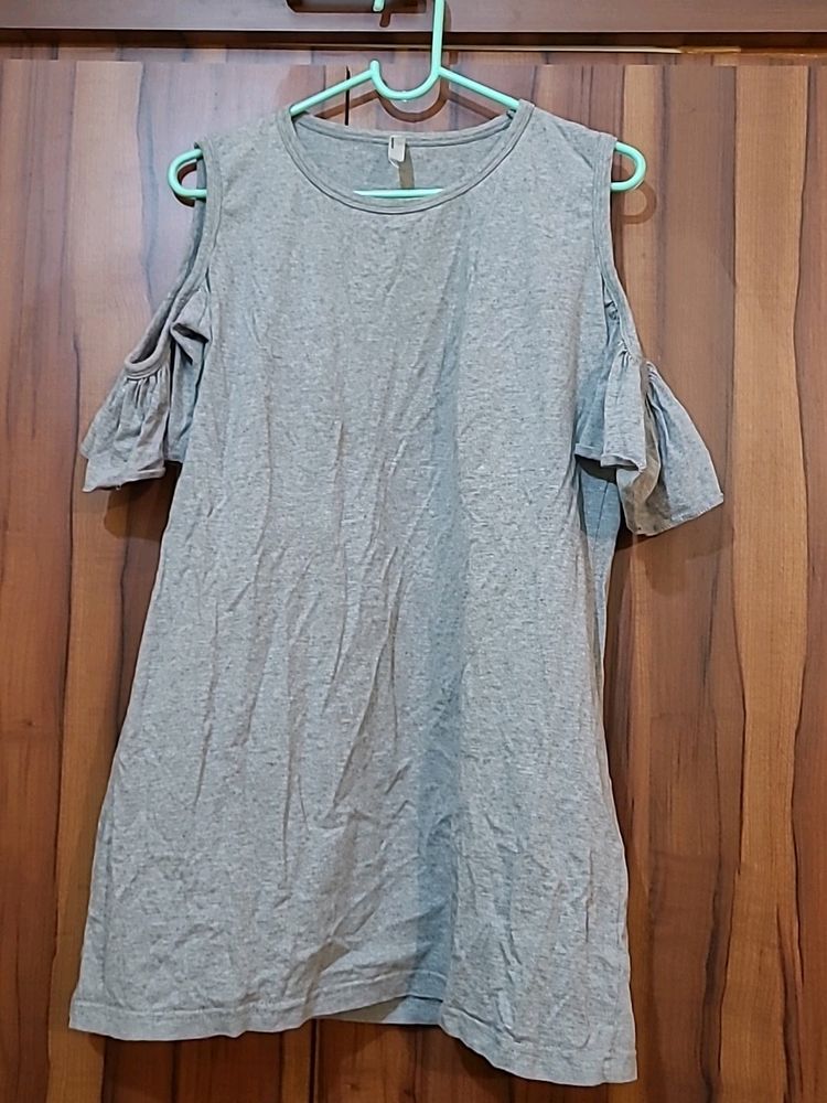 XL Cotton Cold Shoulder Top