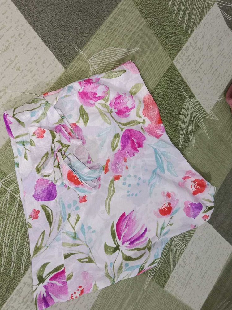 Floral Print Wrap Top