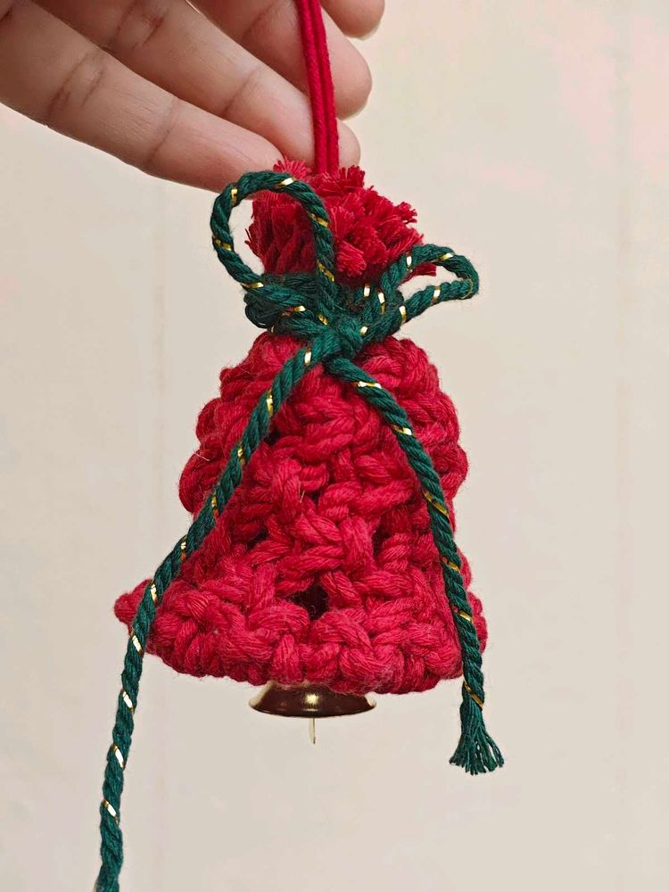 Macrame Christmas Bell Ornament