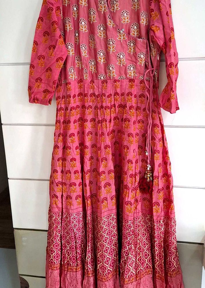Pink Floral Print Kurta