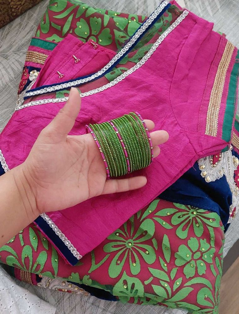 Pink &amp; Green Indian Outfit