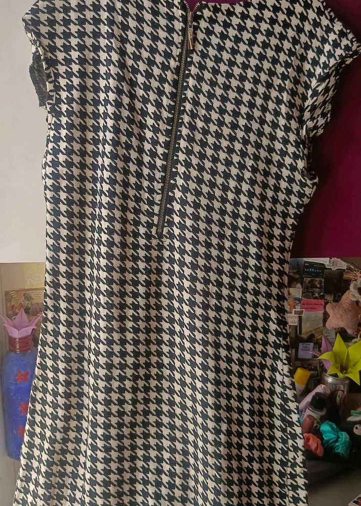 Houndstooth Print Dress