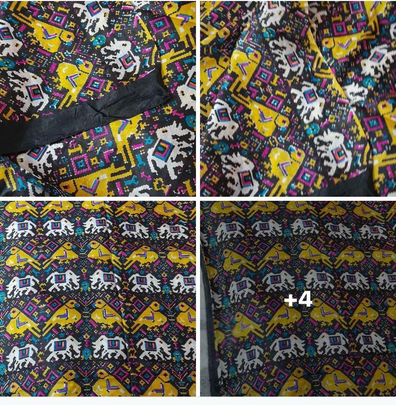 Vibrant Elephant  Patola print puresilk sar