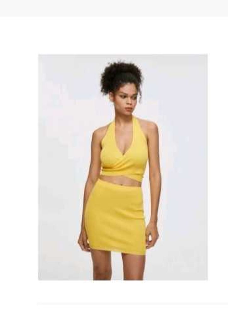 Yellow Halter Neck Co-ord Set