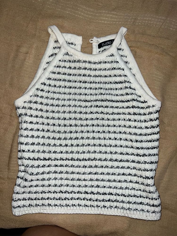 Zudio Striped Knit Halter Top