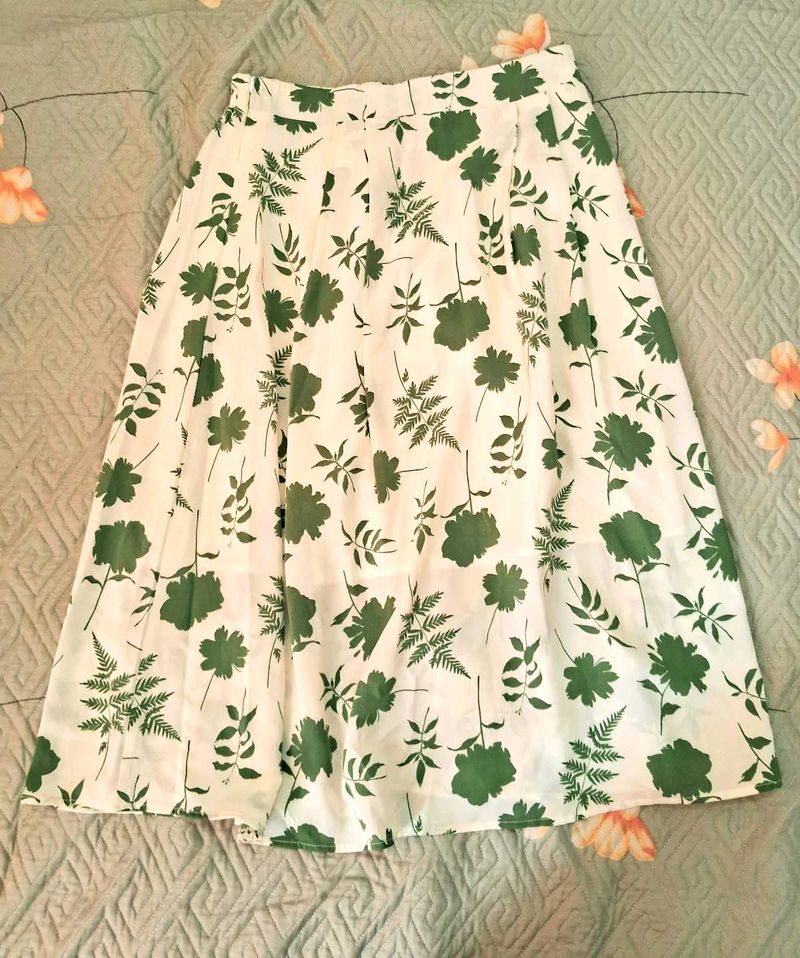 Chic Floral Print Midi Skirt tailored