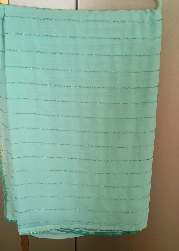 sky blue saree
