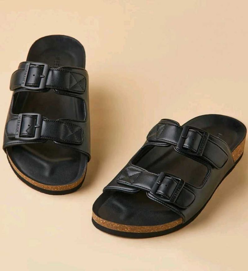 Neeman's Cork Sandals- Solid Black