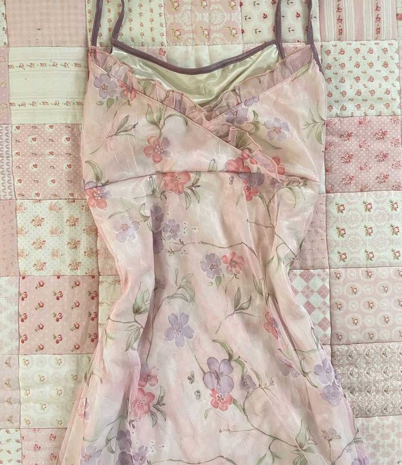 cute pink floral long dress 🌸✨️