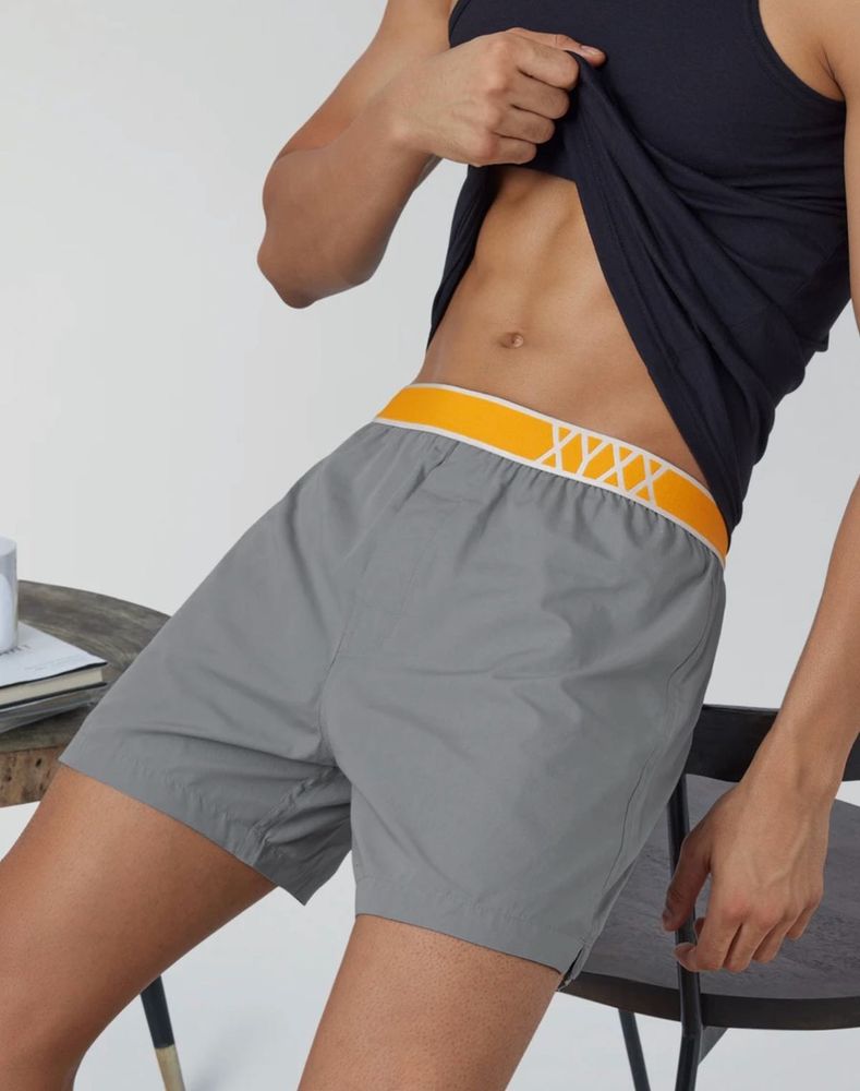 XYXX Grey Boxer Shorts with Orange Waistband