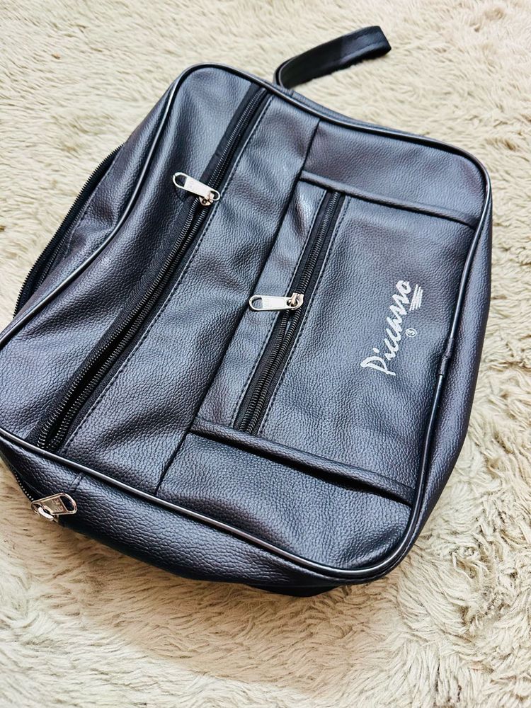 Picasso Black Faux Leather Crossbody Bag