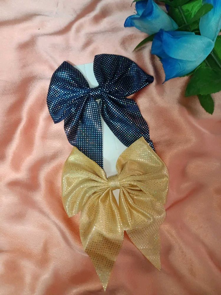 Sparkly Bow Hair Clips Set