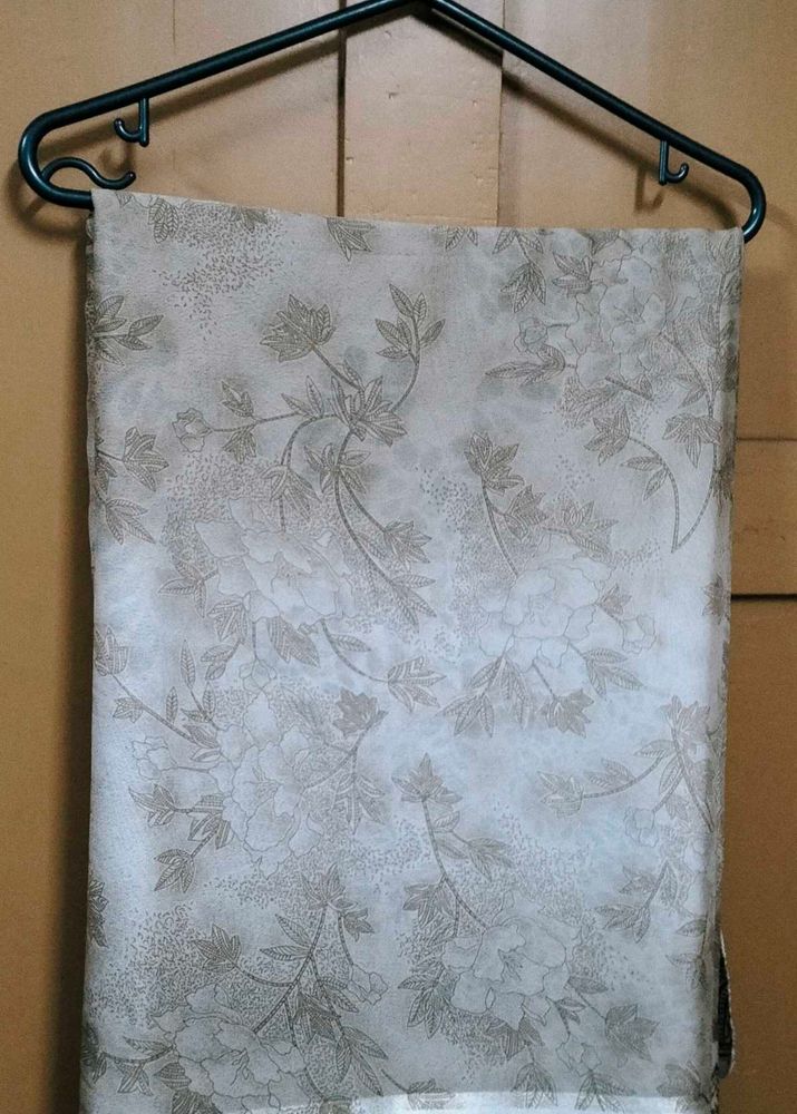 Elegant Floral Print Cream Saree