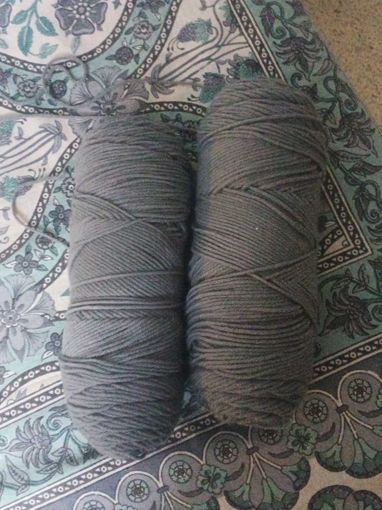 Two Skeins of Grey Yarn