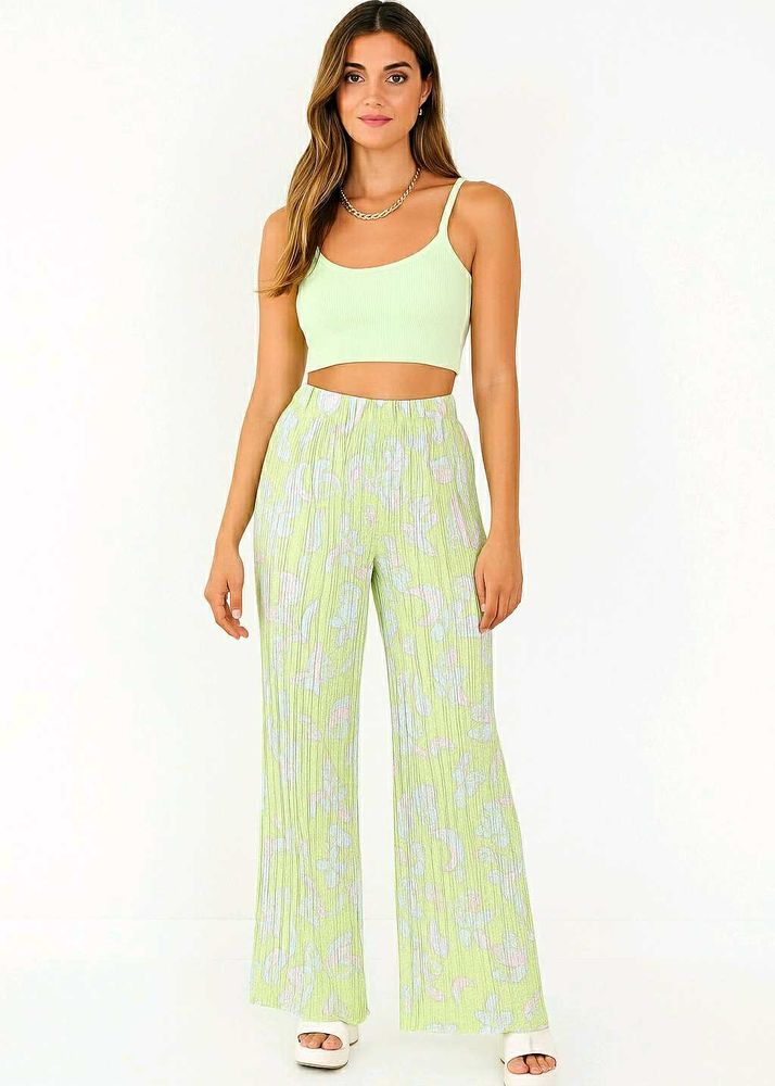 Zara Printed Pleated Trousers