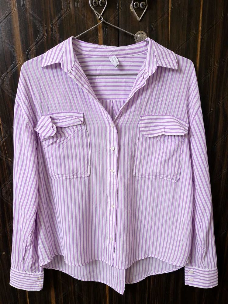 Chic Striped Button-Up Blouse