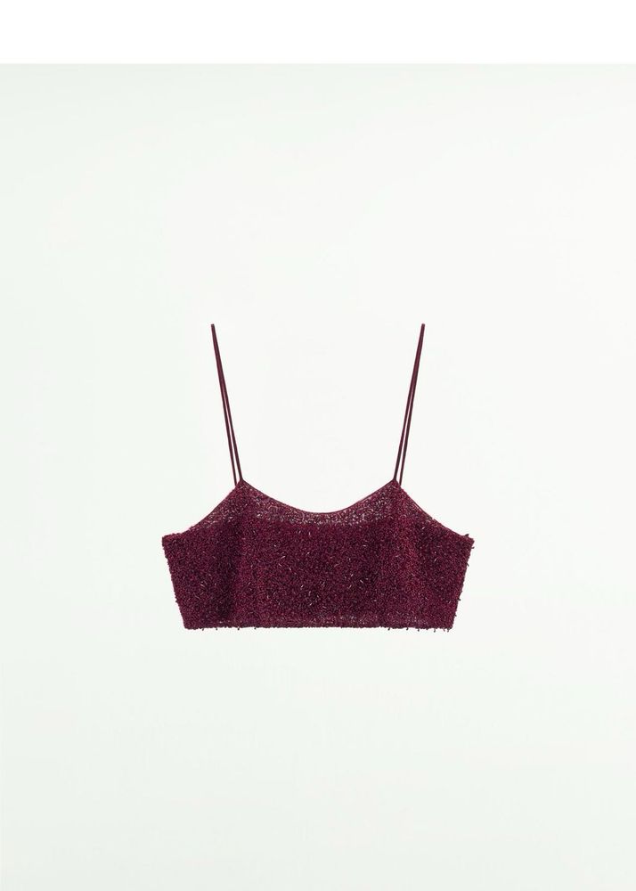 Zara limited edition beaded Crop Top with Straps
