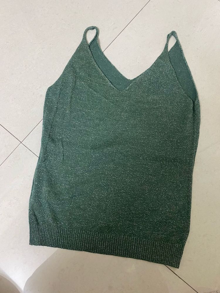 Sparkly Green Camisole Top