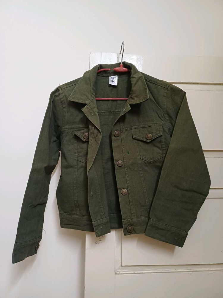 Olive Green Denim Jacket