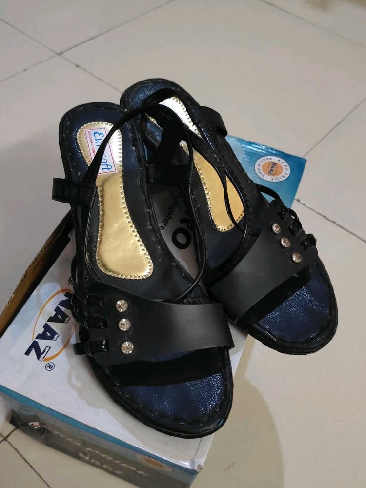 Stylish Black Sandals with Embellishments