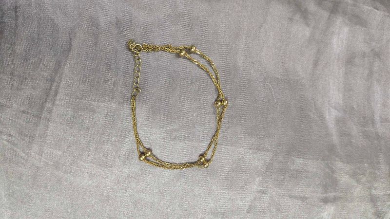 Gold Anklet with Beads