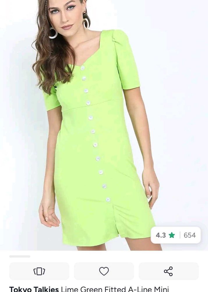 Lime Green A-Line Mini Dress