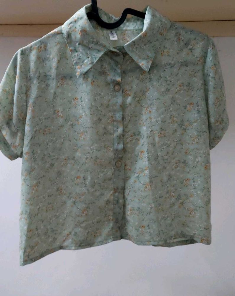 printed green casual shirt