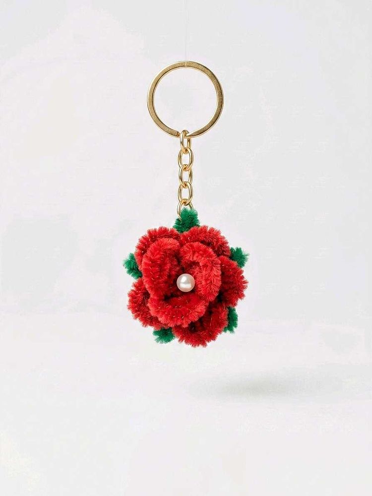 Rose Flower Keychain Charm