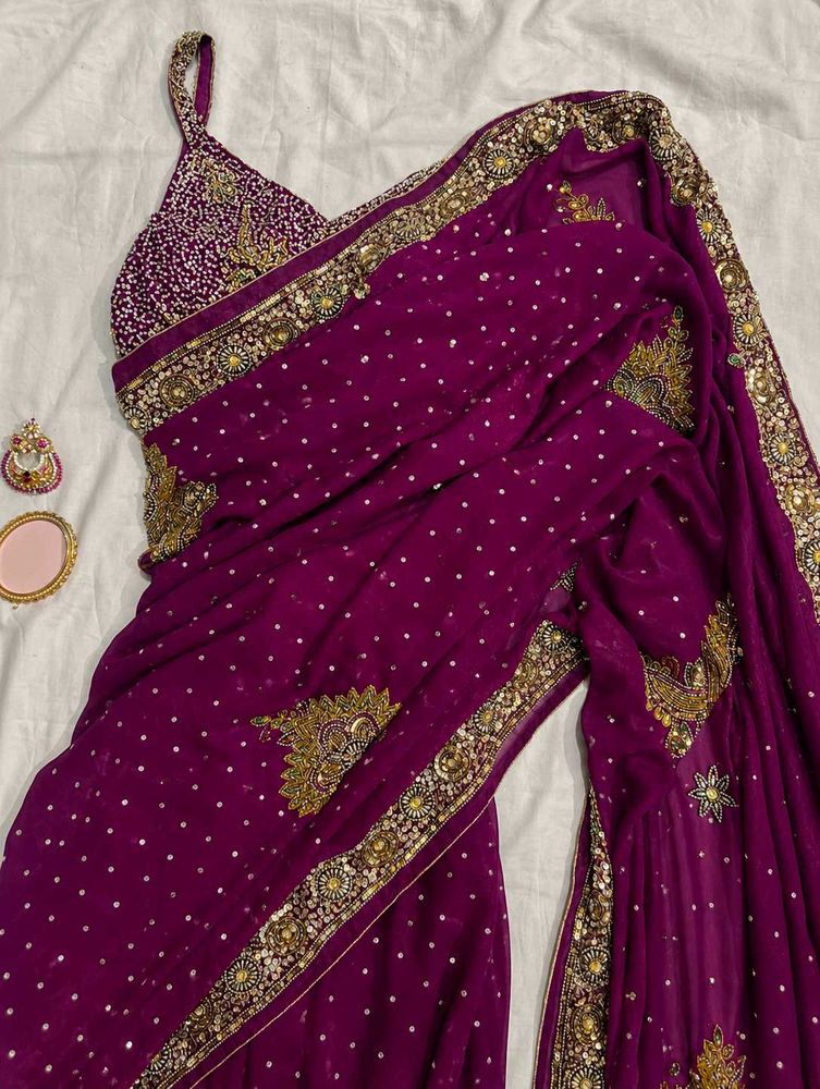 embellished heavy saree