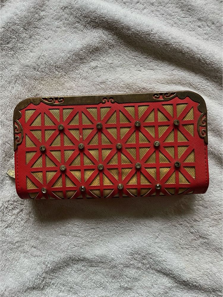 Red Geometric Wallet