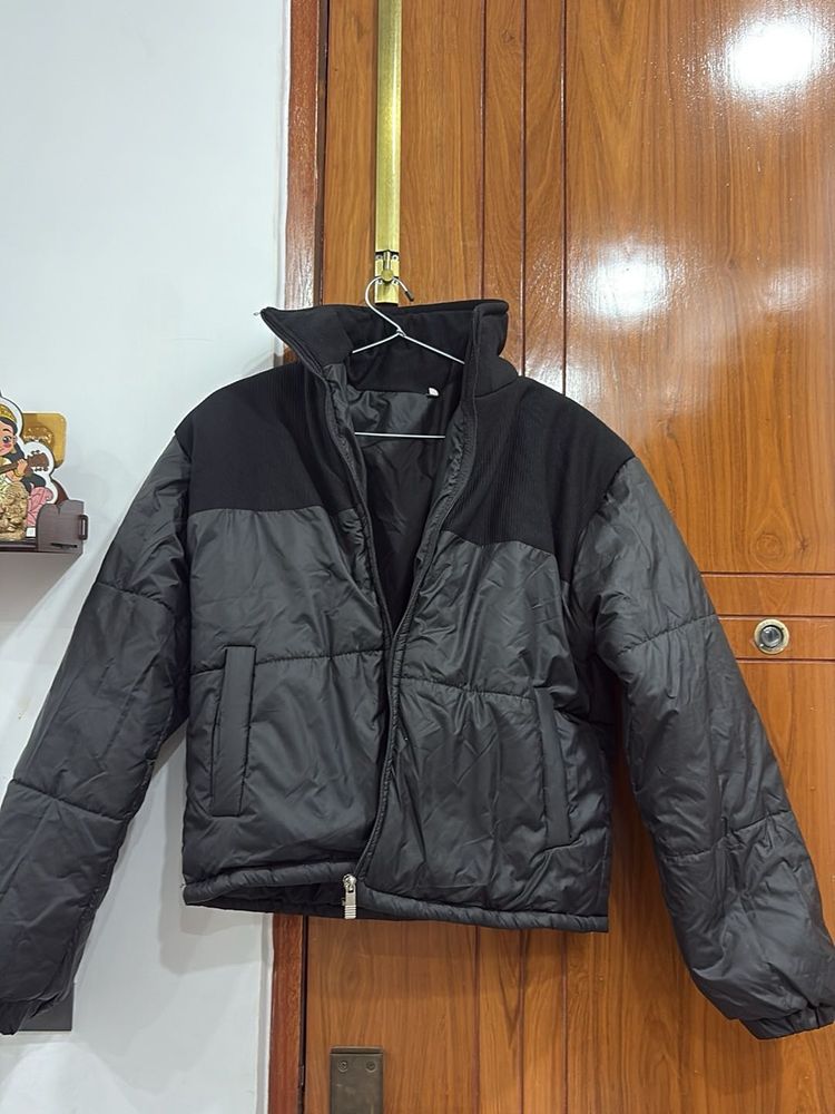 crop  Black Puffer Jacket
