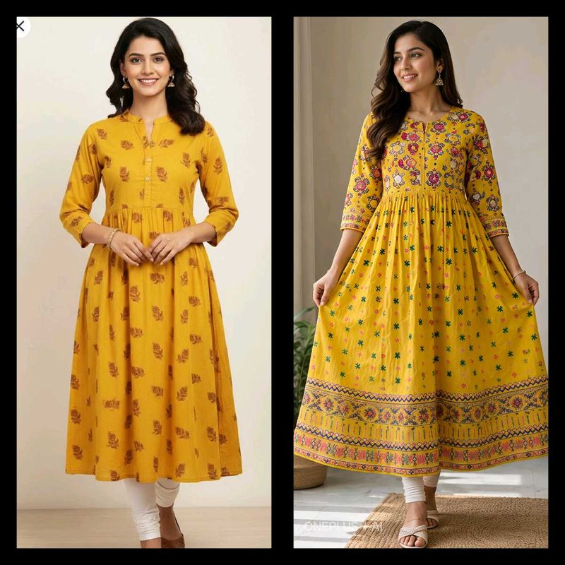 🌼😊2 Yellow Kurta combo