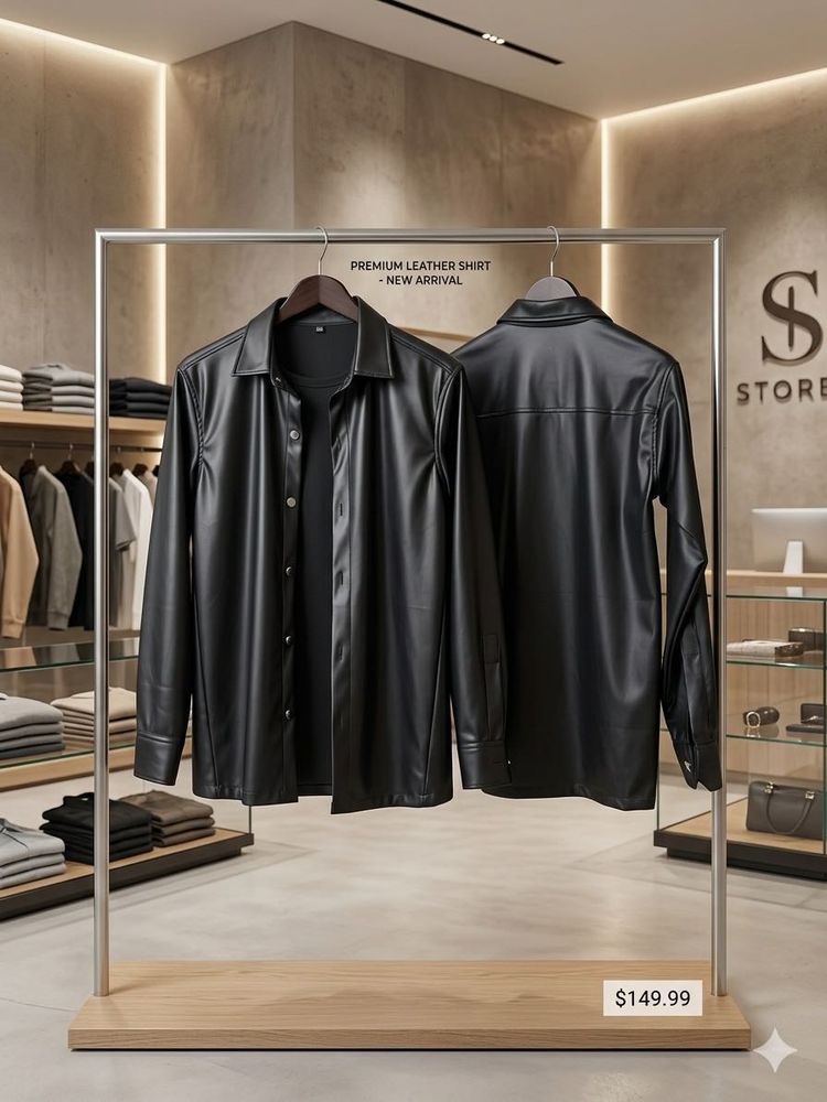 Premium Black Leather Shirt