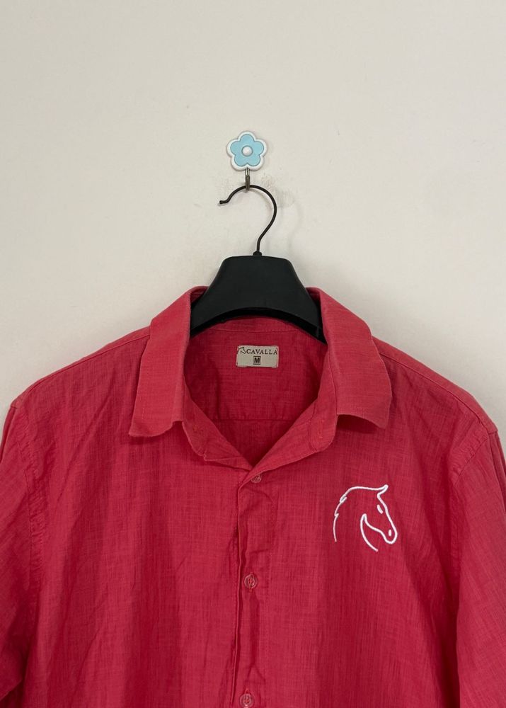 Men's Red Cavalla Shirt with Horse Logo