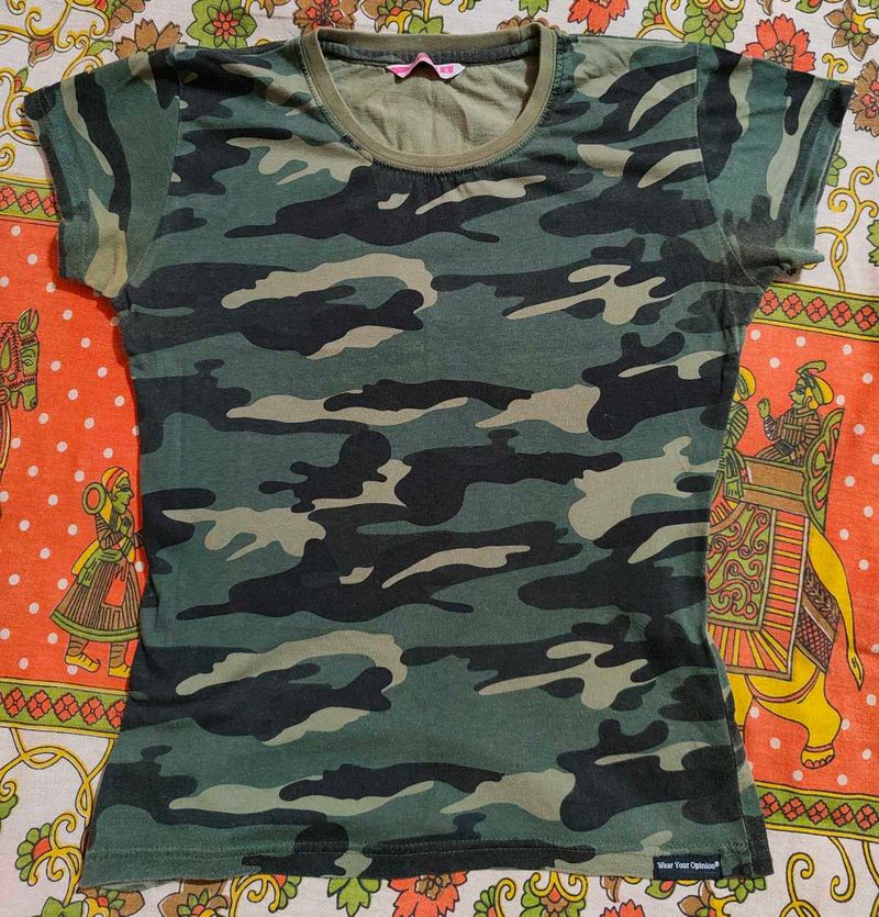 Camouflage Print T-Shirt
