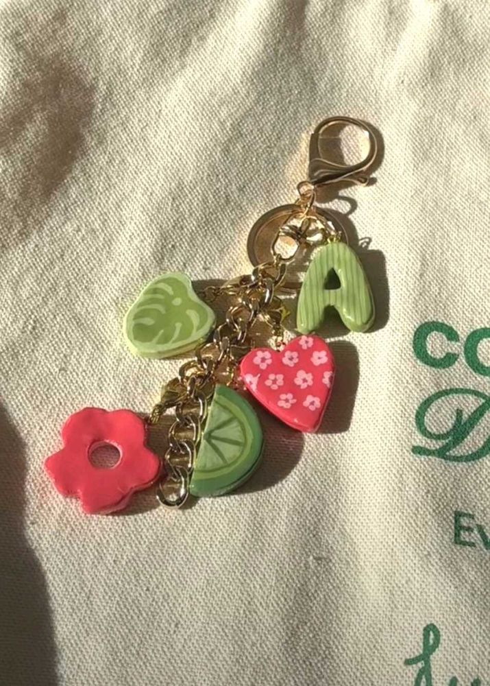Cute Fruit &amp; Flower Charm Keychain