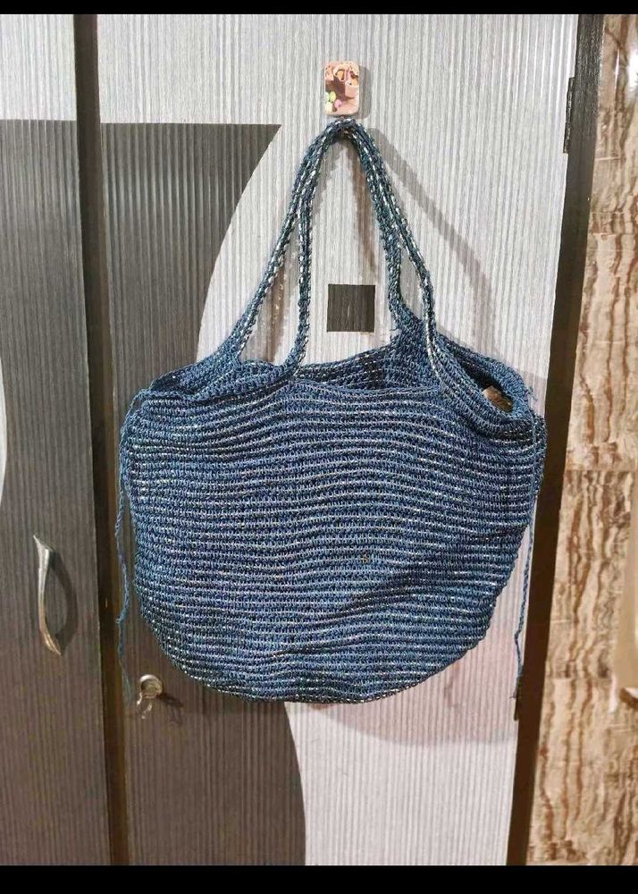 Stylish Blue Striped Tote Bag
