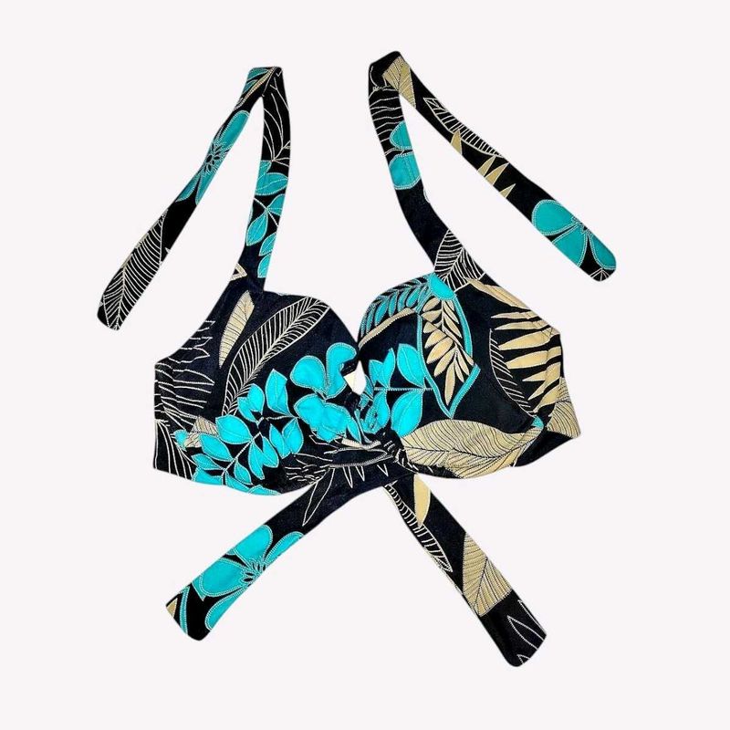 Tropical Print Bikini Top