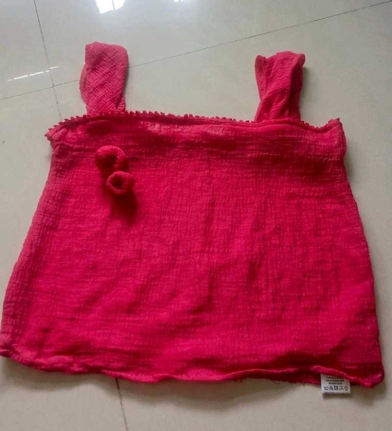 sheer Cute Pink Spaghetti Strap Top