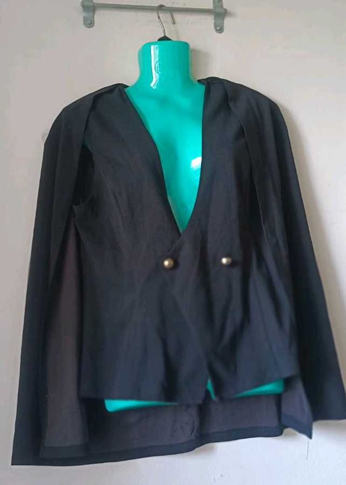 Stylish Black Blazer Cape good condition