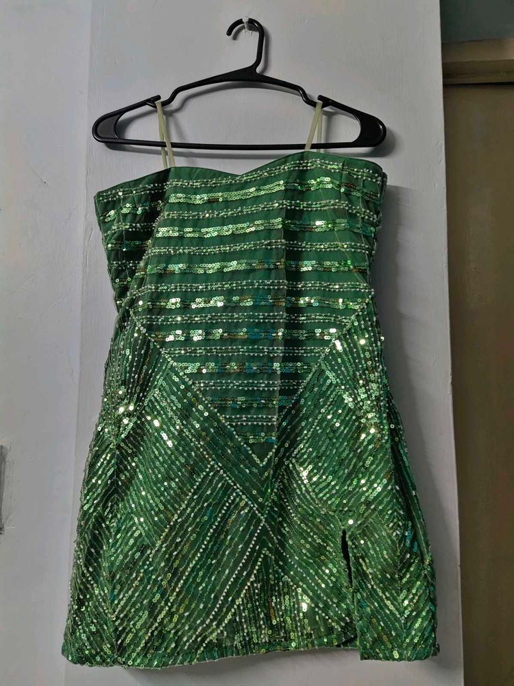 Stunning Green Sequin Mini Dress