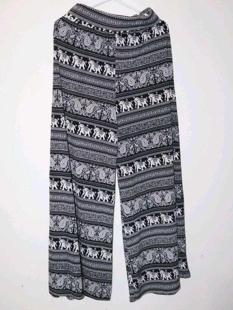 Boho Elephant Print Palazzo Pants