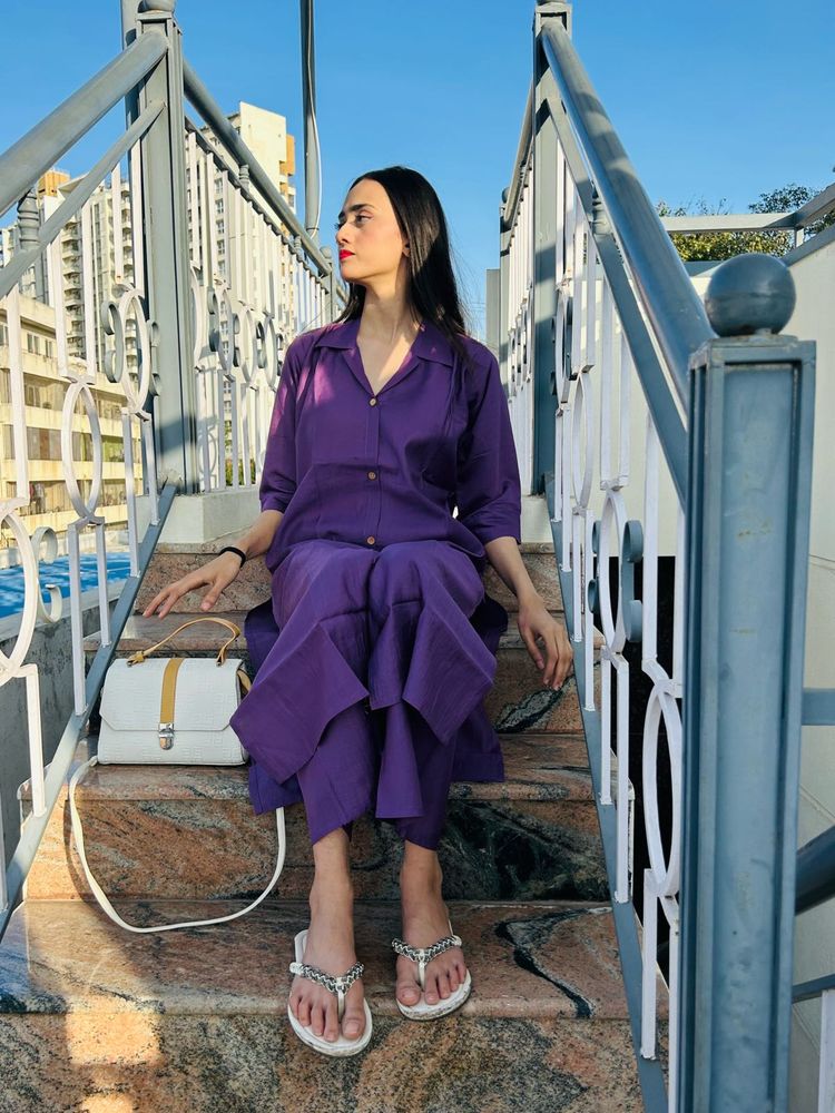 Stylish Purple Kurta Set any sizez are available