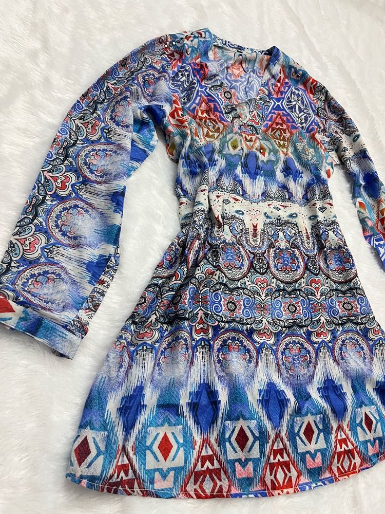 Y2k Boho Print Short Kurti