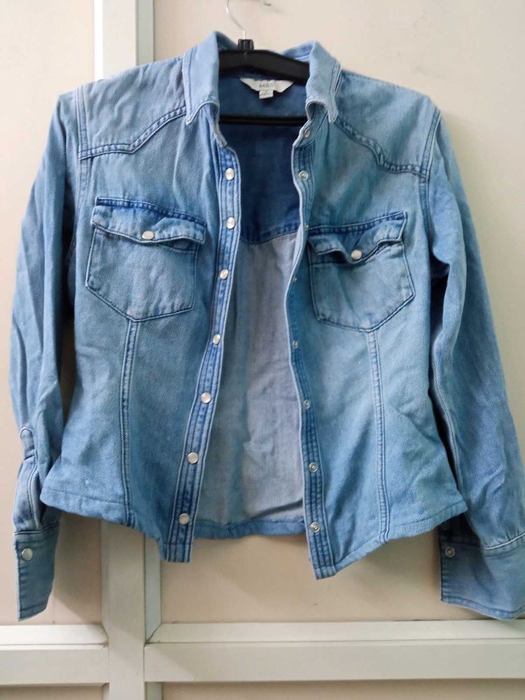 Classic Light Wash Denim Shirt MARKS &amp; SPENCER