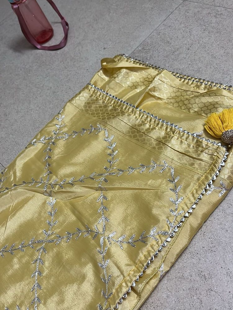Beautiful Yellow Embroidered saree