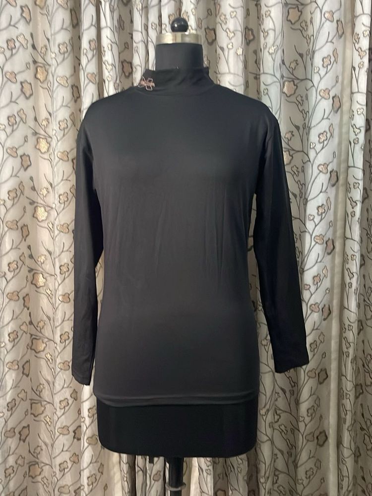 Elegant Black Mock Neck Top